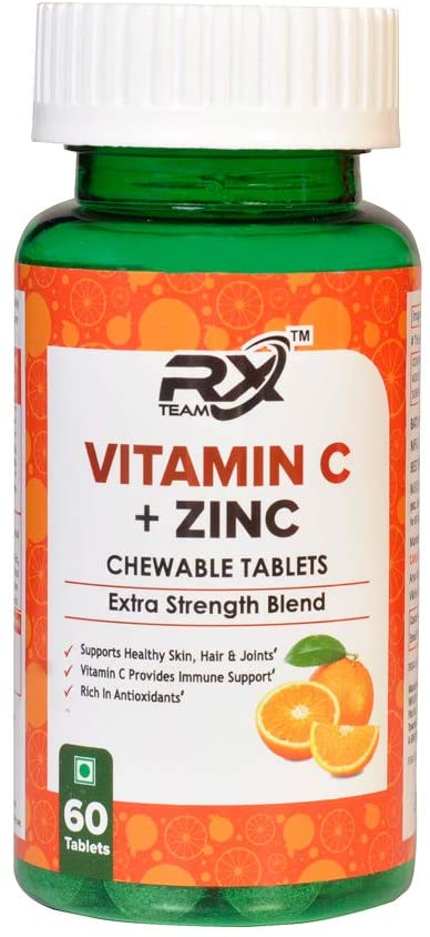 Refollium Vitamin C Chewable Tablets 500mg Zinc 12mg Immunity Antioxidant Skincare 50 Tablets Orange Flavour Vitamin C 500mg Zinc 12 Mg Elybrate
